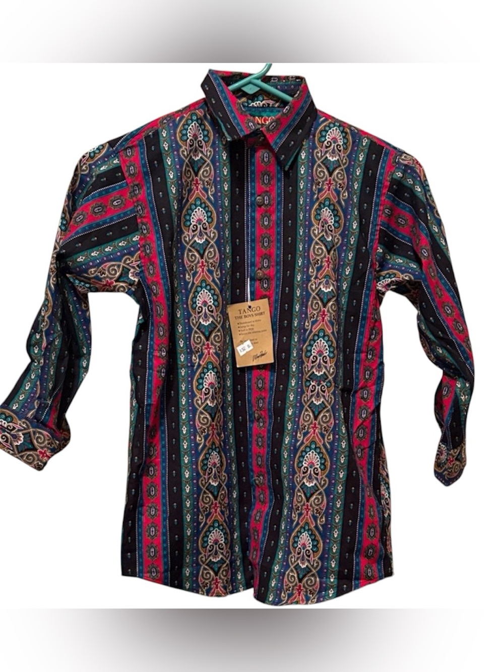 Tango by max raab boy’s Colorful Patterned Button Down Shirt